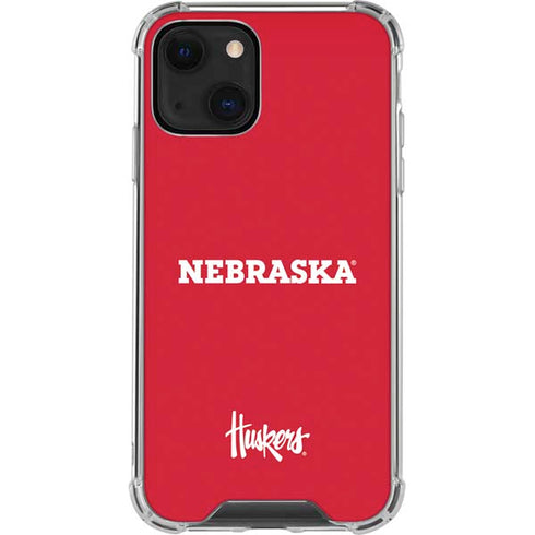 University of Nebraska Red iPhone 14 Plus Clear Case