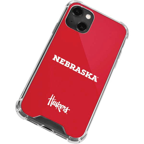 University of Nebraska Red iPhone 14 Plus Clear Case