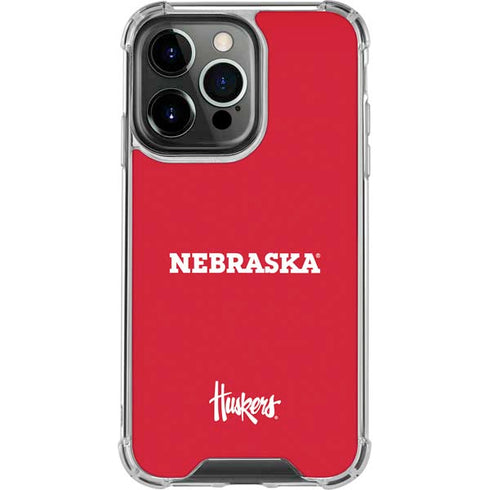 University of Nebraska Red iPhone 14 Pro Clear Case