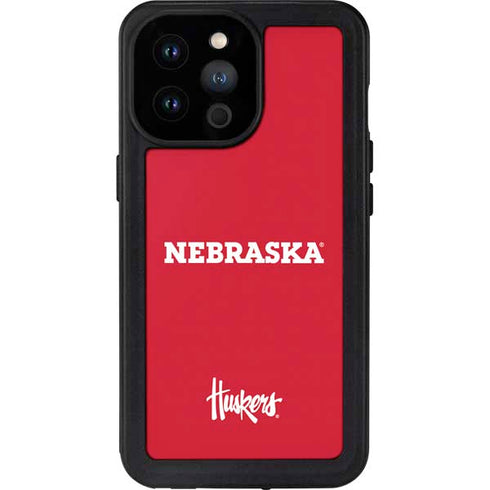 University of Nebraska Red iPhone 14 Pro Max Waterproof Case