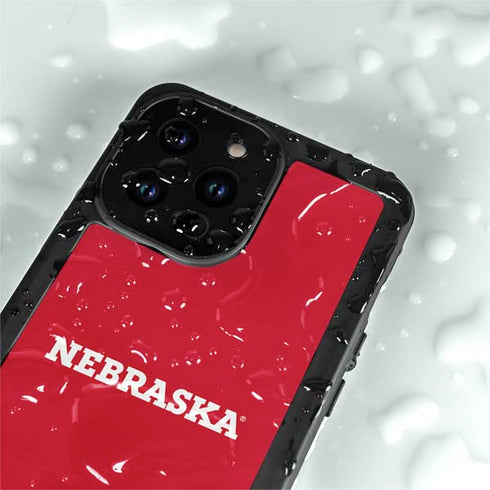 University of Nebraska Red iPhone 14 Pro Max Waterproof Case