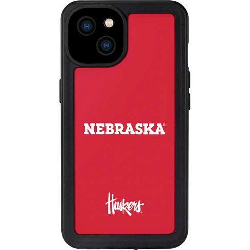 University of Nebraska Red iPhone 15 Plus Waterproof Case