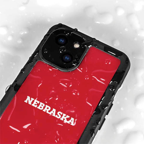 University of Nebraska Red iPhone 15 Plus Waterproof Case