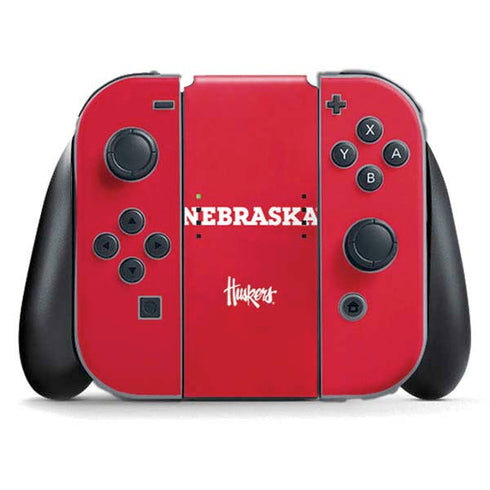 University of Nebraska Red Nintendo Switch (2017-2021) Joy-Con Controller Skin