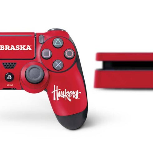 University of Nebraska Red PS4 Slim Bundle Skin