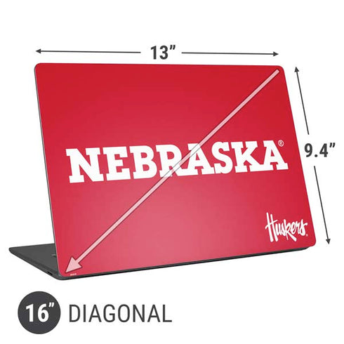 University of Nebraska Red Universal Laptop 16in (13 x 9.4in) Skin
