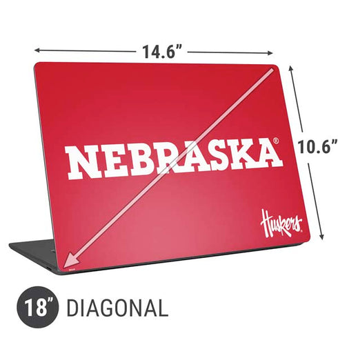University of Nebraska Red Universal Laptop 18in (14.6 x 10.6in) Skin