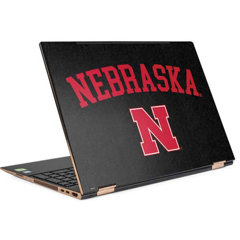 University of Nebraska Collegiate Text Black HP Spectre Skin