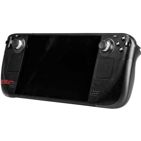 University of Nebraska Collegiate Text Black Steam Deck Handheld Gaming Computer Skin