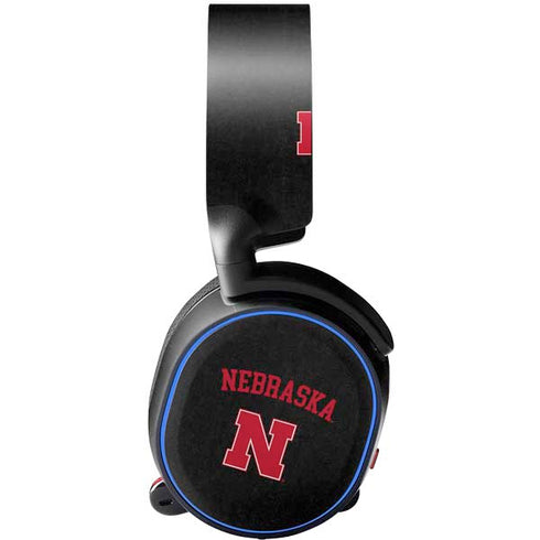 University of Nebraska Collegiate Text Black SteelSeries Arctis 3 Skin