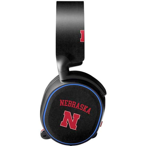 University of Nebraska Collegiate Text Black SteelSeries Arctis 5 Skin