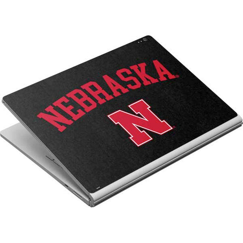 University of Nebraska Collegiate Text Black Surface Book Skin