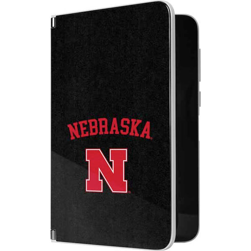 University of Nebraska Collegiate Text Black Surface Duo Skin