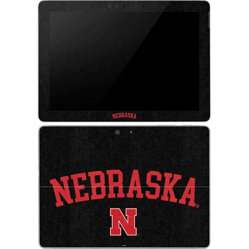 University of Nebraska Collegiate Text Black Surface Go Skin