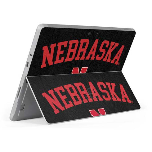University of Nebraska Collegiate Text Black Surface Go Skin