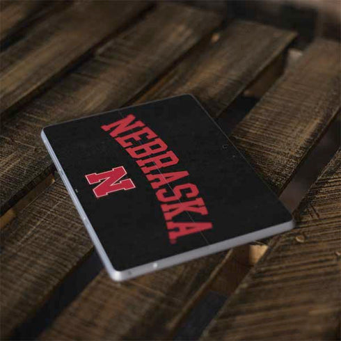 University of Nebraska Collegiate Text Black Surface Go Skin