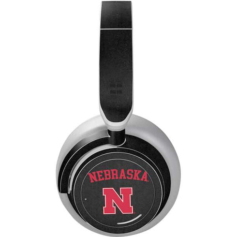 University of Nebraska Collegiate Text Black Surface Headphones Skin