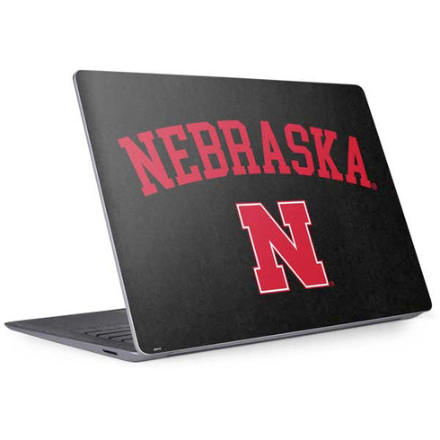 University of Nebraska Collegiate Text Black Surface Laptop 3 13.5in Skin