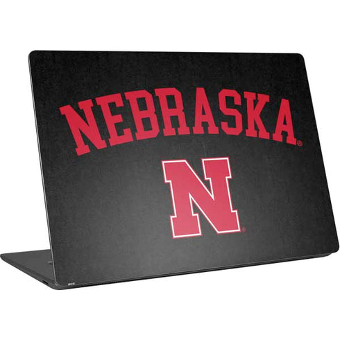 University of Nebraska Collegiate Text Black Surface Laptop 4 15in Skin