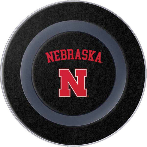 University of Nebraska Collegiate Text Black Wireless Charger Skin