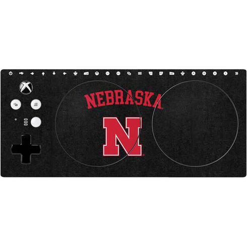 University of Nebraska Collegiate Text Black Xbox Adaptive Controller Skin