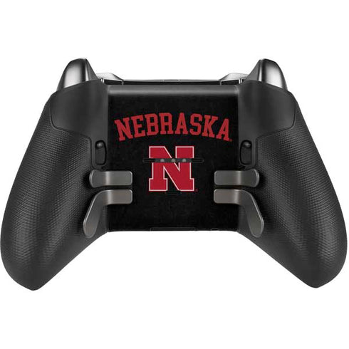University of Nebraska Collegiate Text Black Xbox Elite Wireless Controller Series 2 Skin