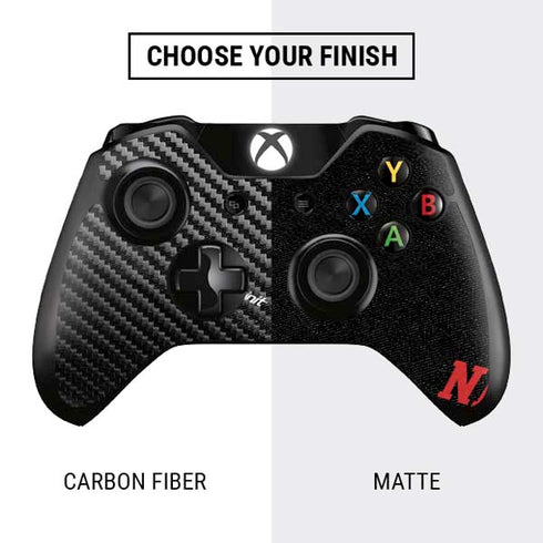 University of Nebraska Collegiate Text Black Xbox One Controller Skin