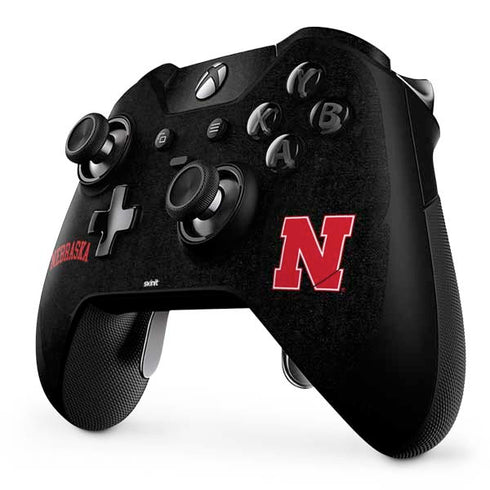 University of Nebraska Collegiate Text Black Xbox One Elite Controller Skin