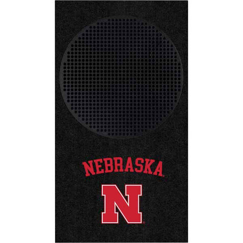 University of Nebraska Collegiate Text Black Xbox Series S Bundle Skin