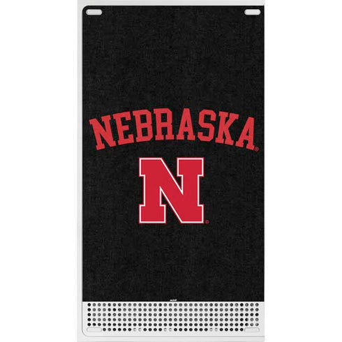 University of Nebraska Collegiate Text Black Xbox Series S Console Skin