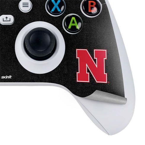 University of Nebraska Collegiate Text Black Xbox Series S Controller Skin