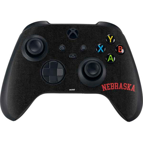 University of Nebraska Collegiate Text Black Xbox Series X Bundle Skin