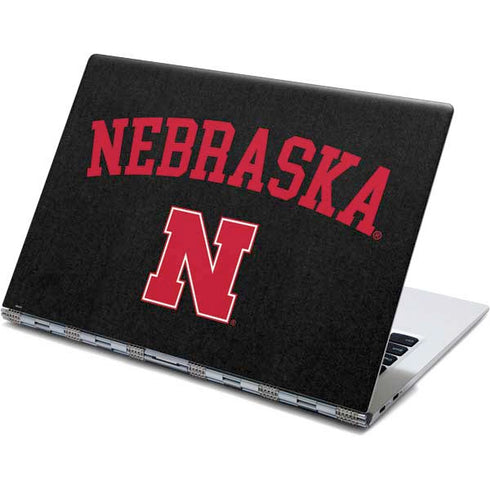 University of Nebraska Collegiate Text Black Yoga 910 2-in-1 14in Touch-Screen Skin