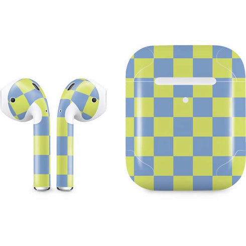 Neon Checkered Apple AirPods 2 Skin