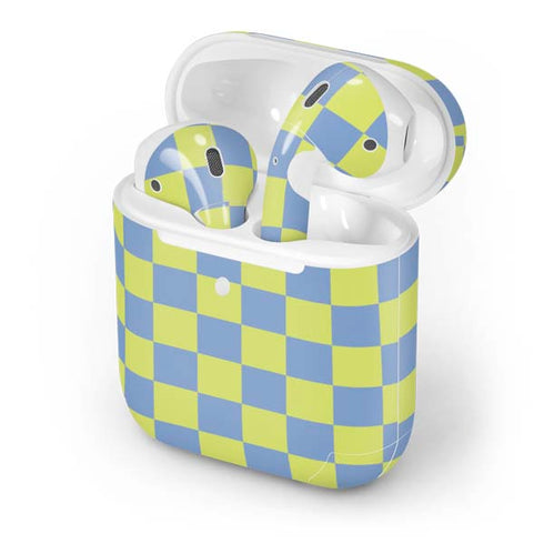 Neon Checkered Apple AirPods 2 Skin