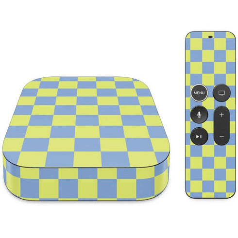 Neon Checkered Apple TV Skin