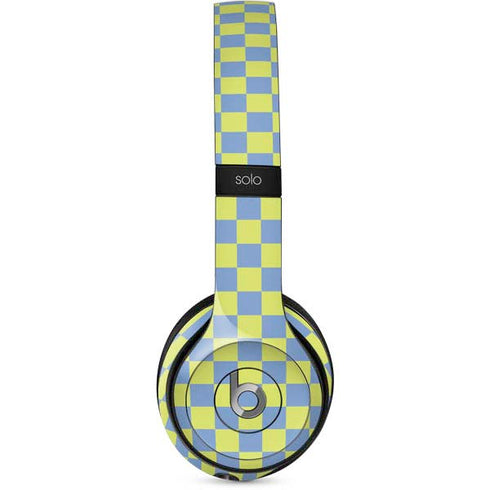 Neon Checkered Beats Solo 2 Wired Skin