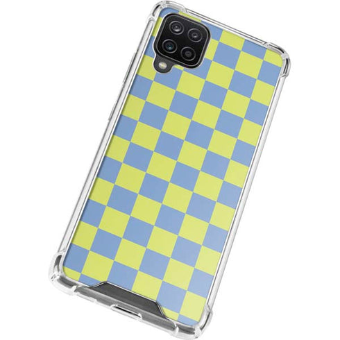 Neon Checkered Galaxy A12 Clear Case