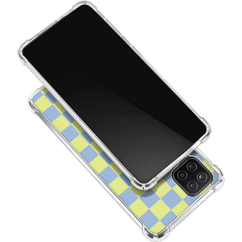 Neon Checkered Galaxy A12 Clear Case