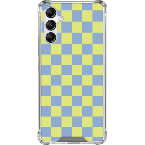 Neon Checkered Galaxy A14 5G Clear Case