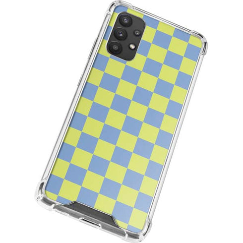 Neon Checkered Galaxy A32 5G Clear Case