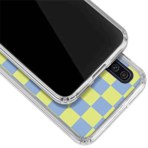 Neon Checkered Galaxy A50 Clear Case