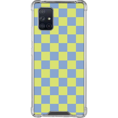 Neon Checkered Galaxy A71 5G Clear Case