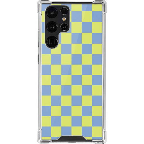 Neon Checkered Galaxy S22 Ultra Clear Case