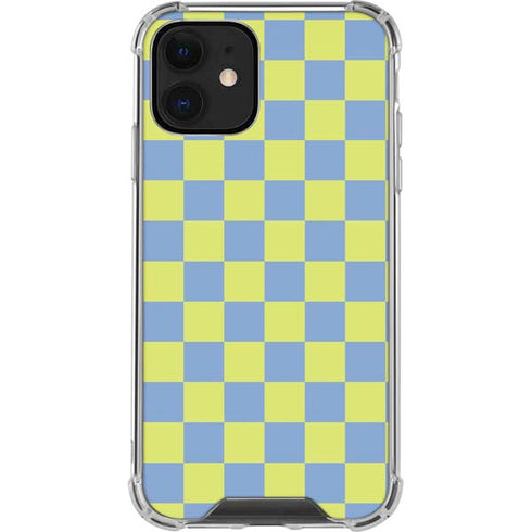 Neon Checkered iPhone 12 Clear Case