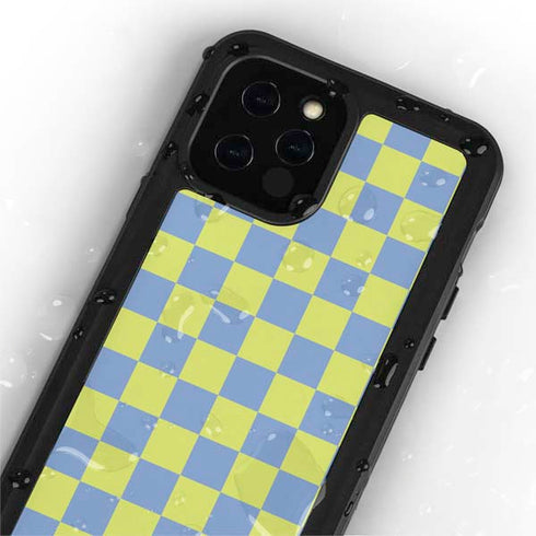 Neon Checkered iPhone 12 Pro Max Waterproof Case