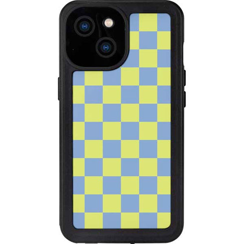 Neon Checkered iPhone 13 Mini Waterproof Case