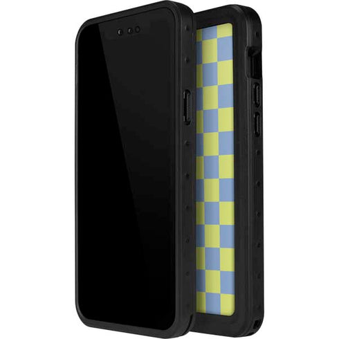 Neon Checkered iPhone 13 Mini Waterproof Case