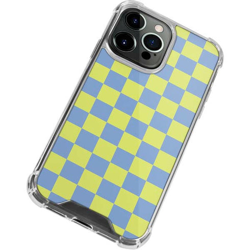 Neon Checkered iPhone 13 Pro Clear Case