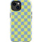 Neon Checkered iPhone 14 Plus Impact Case